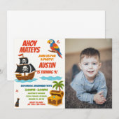 Amusants Pirate Anniversaire Invitation avec photo (Devant / Derrière)