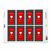 Amusants Polka Dot Mariage Mini Étiquette à vin (Feuille entière)