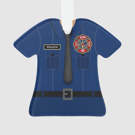 Amusants Pompier Personnalisé Ornement Uniforme (dos)