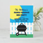 Amusants réunion de famille BBQ modèle invitation (Debout devant)