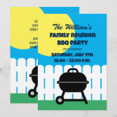 Amusants réunion de famille BBQ modèle invitation (Devant / Derrière)