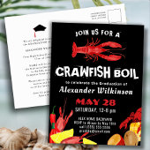Amusants Script Crawfish Graduation BBQ Invitation