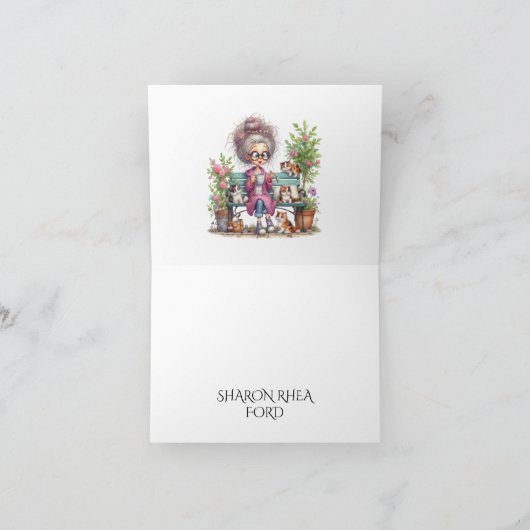 Amusants Senior Avec Chats Version 2 (Intérieur)