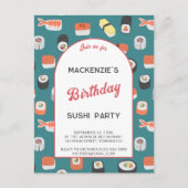 Amusants Sushi Anniversaire Fête Invitation (Devant)
