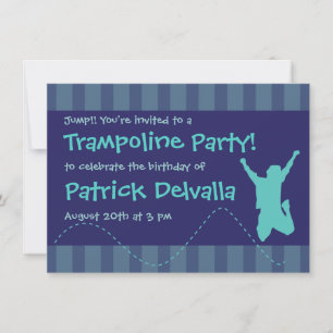Amusants Trampoline Invitations de fête d'annivers