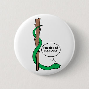 Amuselijk personeel van Asclepius Ronde Button 5,7 Cm