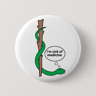 Amuselijk personeel van Asclepius Ronde Button 5,7 Cm