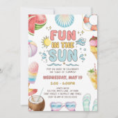 Amusement au soleil, invitation à la fête de fin d (Devant)
