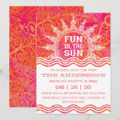 Amusement au soleil Invitation d'été (Devant / Derrière)