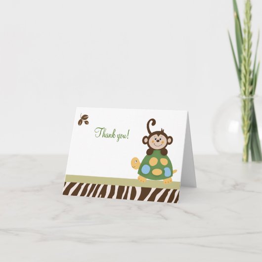Amusement dans la Jungle Singe Folded Merci notes (Devant)
