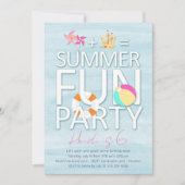 Amusement d'été Anniversaire Fête Invitation (Devant)