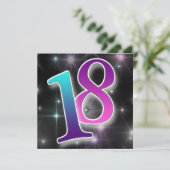 Amusement et 18ème invitation colorée de fête (Debout devant)