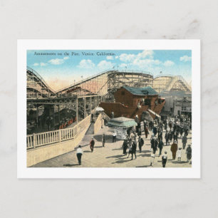 Amusement in Venetië, Californië aan de Pier Briefkaart