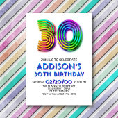 Amusement moderne 30e anniversaire Invitation