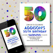 Amusement moderne 50e anniversaire Invitation