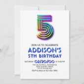 Amusement moderne 5e anniversaire Invitation (Devant)