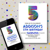 Amusement moderne 5e anniversaire Invitation