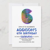 Amusement moderne 6e anniversaire Invitation (Devant)