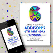 Amusement moderne 6e anniversaire Invitation