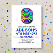 Amusement moderne 8e anniversaire Invitation