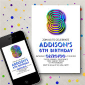 Amusement moderne 8e anniversaire Invitation
