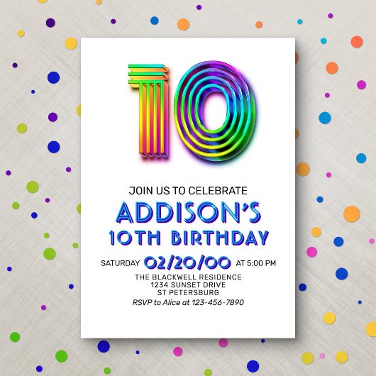Amusement moderne Invitation 10e anniversaire