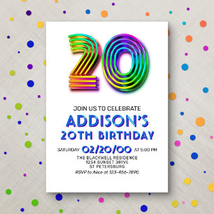 Amusement moderne Invitation 20e anniversaire
