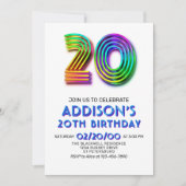 Amusement moderne Invitation 20e anniversaire (Devant)