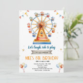 Amusement Park Birthday Invitation  (Debout devant)