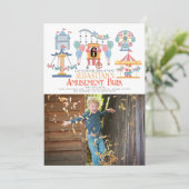 Amusement Park Kind Verjaardagsfoto Kaart (Staand voorkant)