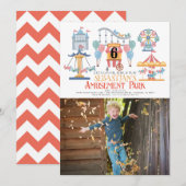 Amusement Park Kind Verjaardagsfoto Kaart (Voorkant / Achterkant)