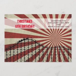 Amusement Park Roller Onderzetter Birthday Kaart