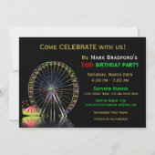 AMUSEMENT PARK THEME BIRTHDAY INVITATION KAART (Achterkant)