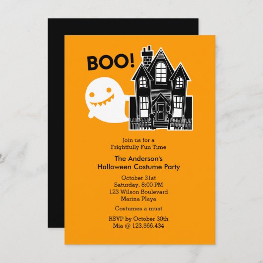 Amusement Pas Si Effrayant Invitation De La Fête D (Devant / Derrière)