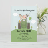 Amusement paysan pour tous Invitation d'anniversai (Debout devant)