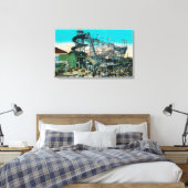 Amusement Rides at the Pike, Long Beach Canvas Afdruk (Insitu (Slaapkamer))