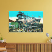 Amusement Rides at the Pike, Long Beach Canvas Afdruk (Insitu (Woonkamer))