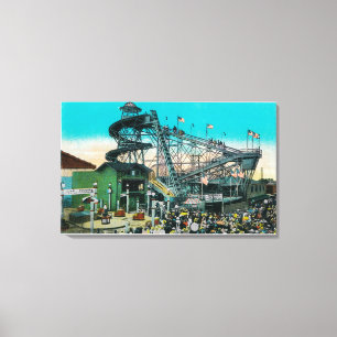 Amusement Rides at the Pike, Long Beach Canvas Afdruk