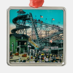 Amusement Rides at the Pike, Long Beach Metalen Ornament