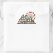 Amusementpark Ronde Sticker (Tas)