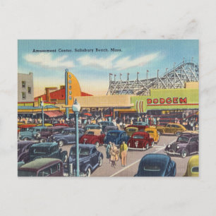 Amusementscentrum, strand van Salisbury, Massachus Briefkaart