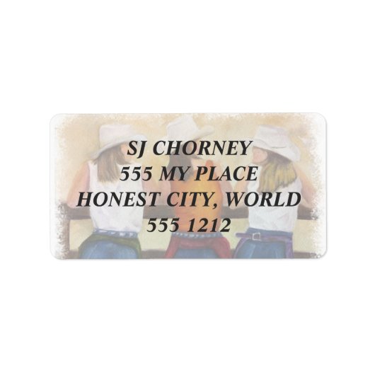 AMUSER LES COWGIRLS ÉTIQUETTES DE ADRESSE (Devant)