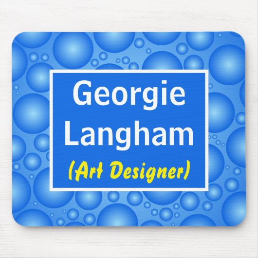 Amuserende naamplaat van het Bubbeleffect Muismat (Voorkant)