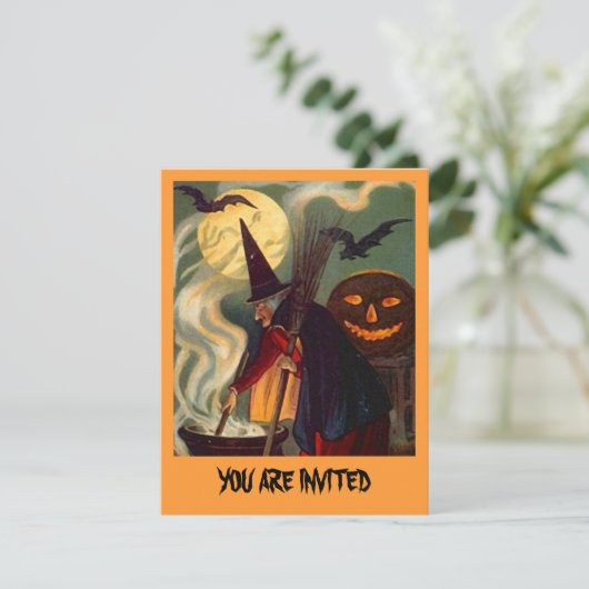 AMUSEZ HALLOWEEN WITCH INVITATION ~ EZ POUR CUSTOM (Debout devant)
