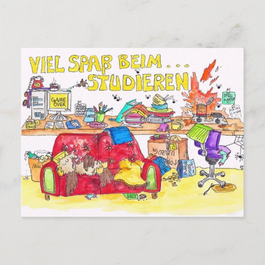 AMUSEZ-VOUS À ÉTUDIER carte postale de Nicole Jane (Devant)