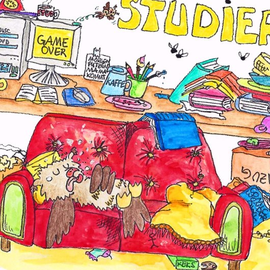 AMUSEZ-VOUS À ÉTUDIER carte postale de Nicole Jane