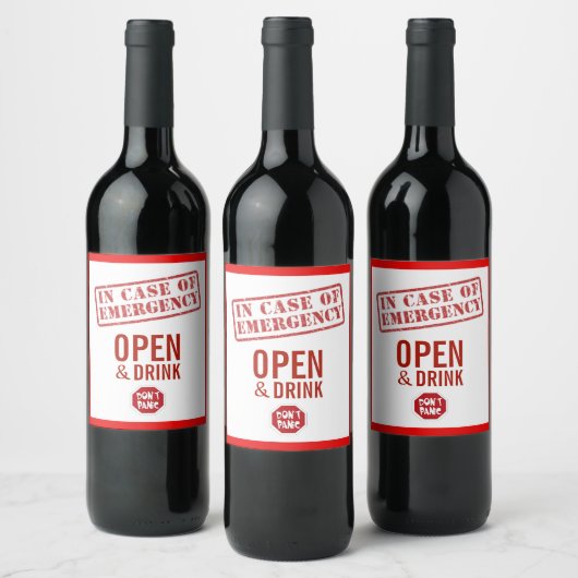 Amusez-Vous En Coque Des Étiquettes Vins D'Urgence (Bouteilles)