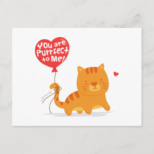 Amusing Pun Love Humor Cute Kitty Cat Cartoon Briefkaart
