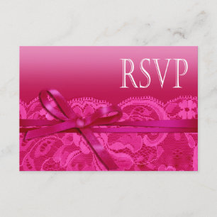 Amy Bows Ribbon & Lace RSVP fuschia