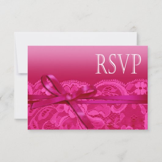 Amy Bows Ribbon & Lace RSVP fuschia (Voorkant)